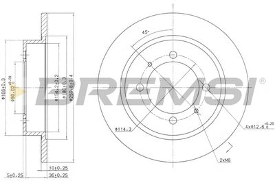 CD6886S BREMSI Тормозной диск