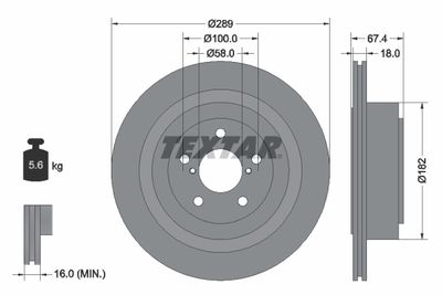 92173603 TEXTAR Тормозной диск