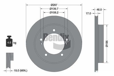 BDS2180 BENDIX Braking Тормозной диск