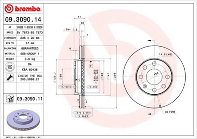 09309014 BREMBO Тормозной диск