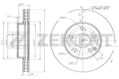 BS5792 ZEKKERT Тормозной диск