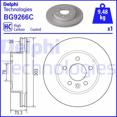 BG9266C DELPHI Тормозной диск