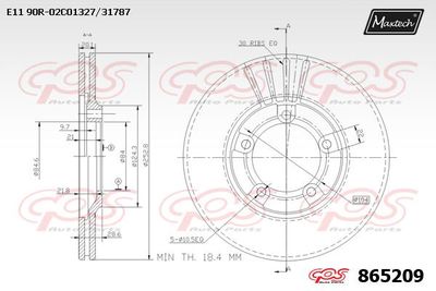 865209 MAXTECH Тормозной диск