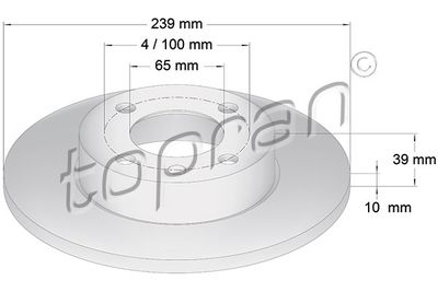 104164 TOPRAN Тормозной диск