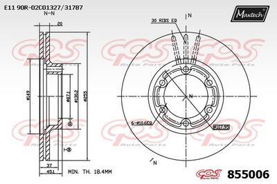 855006 MAXTECH Тормозной диск