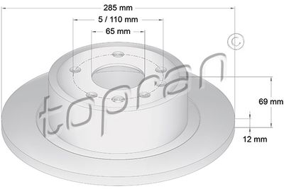 200949 TOPRAN Тормозной диск