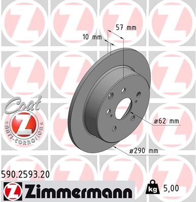 590259320 ZIMMERMANN Тормозной диск