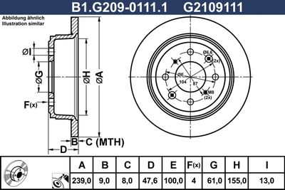 B1G20901111 GALFER Тормозной диск
