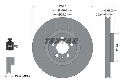 92306405 TEXTAR Тормозной диск