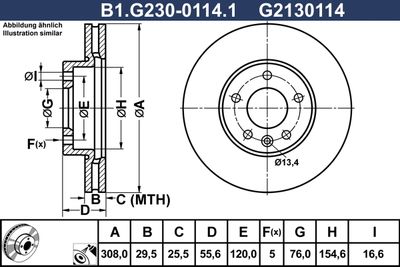 B1G23001141 GALFER Тормозной диск