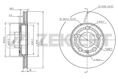 BS5337 ZEKKERT Тормозной диск