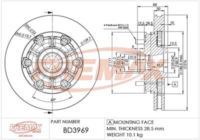 BD3969 FREMAX Тормозной диск