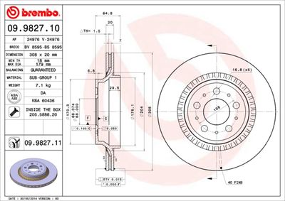 09982711 BREMBO Тормозной диск