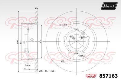 857163 MAXTECH Тормозной диск