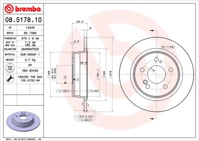 08517810 BREMBO Тормозной диск