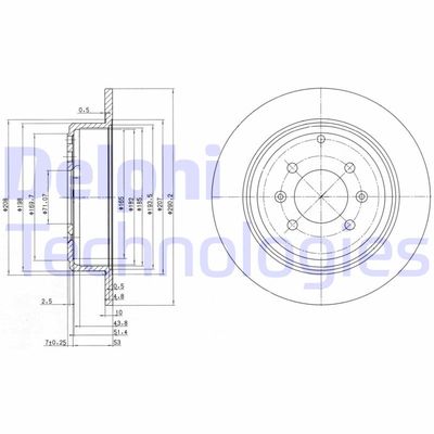 BG2873 DELPHI Тормозной диск