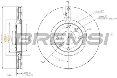 CD7676V BREMSI Тормозной диск