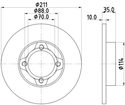 8DD355114851 HELLA Тормозной диск