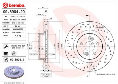 09890420 BREMBO Тормозной диск