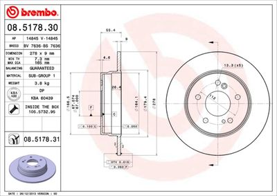 08517830 BREMBO Тормозной диск