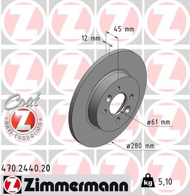 470244020 ZIMMERMANN Тормозной диск