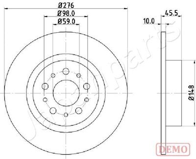 DP0203C JAPANPARTS Тормозной диск