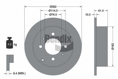 BDS2020 BENDIX Braking Тормозной диск