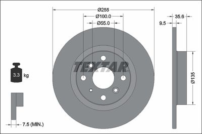 92338203 TEXTAR Тормозной диск