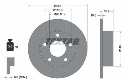 92090803 TEXTAR Тормозной диск