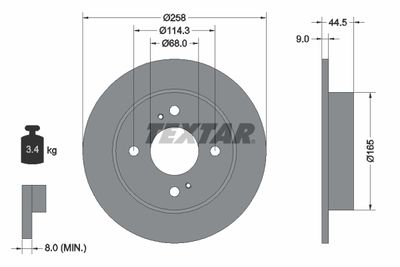 92080200 TEXTAR Тормозной диск