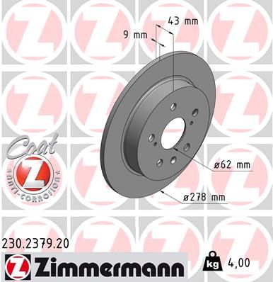 230237920 ZIMMERMANN Тормозной диск