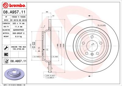 08A95711 BREMBO Тормозной диск