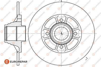 1618880080 EUROREPAR Тормозной диск