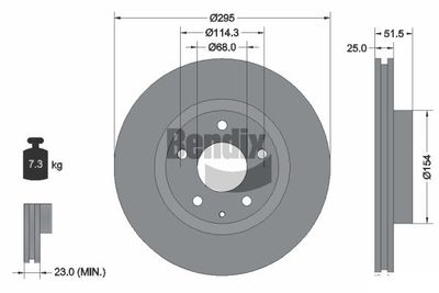 BDS1481 BENDIX Braking Тормозной диск