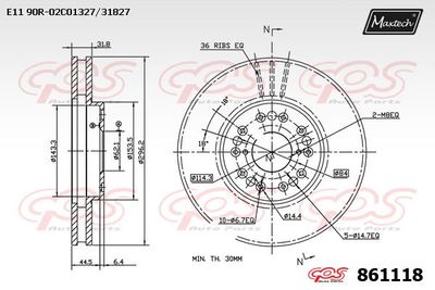 861118 MAXTECH Тормозной диск