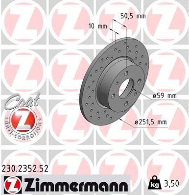 230235252 ZIMMERMANN Тормозной диск