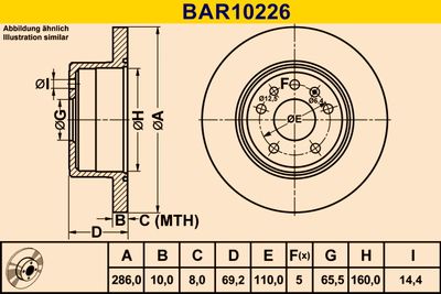 BAR10226 BARUM Тормозной диск