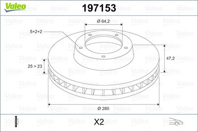 197153 VALEO Тормозной диск