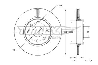 TX7350 TOMEX Brakes Тормозной диск