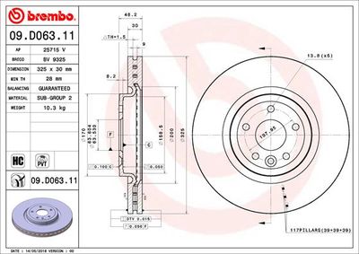 09D06311 BREMBO Тормозной диск