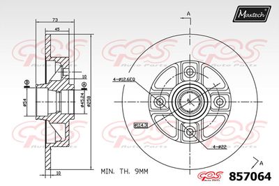 857064 MAXTECH Тормозной диск