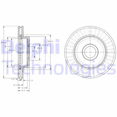 BG3659 DELPHI Тормозной диск