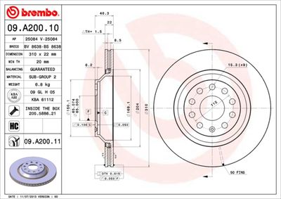 BS8638 BRECO Тормозной диск