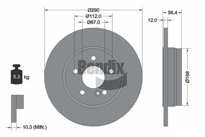 BDS1827 BENDIX Braking Тормозной диск