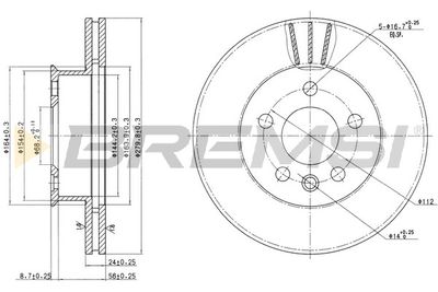 CD6427V BREMSI Тормозной диск