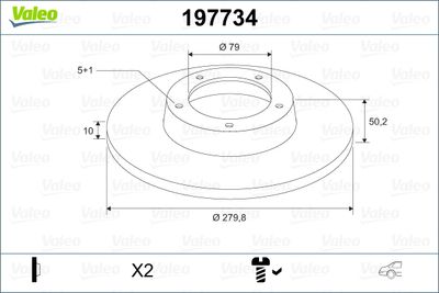 197734 VALEO Тормозной диск