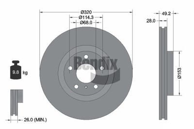 BDS1822HC BENDIX Braking Тормозной диск