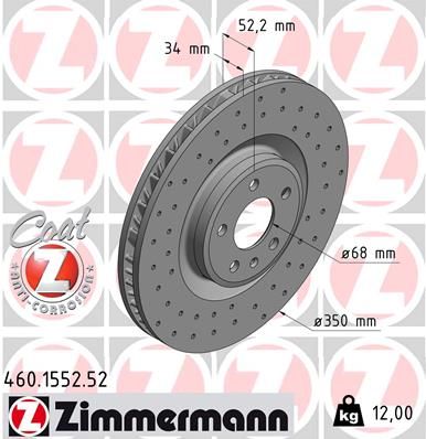 460155252 ZIMMERMANN Тормозной диск