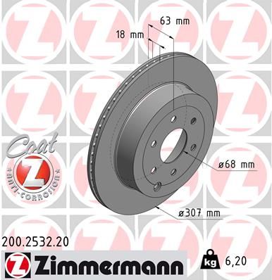 200253220 ZIMMERMANN Тормозной диск