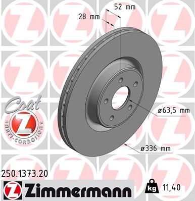 250137320 ZIMMERMANN Тормозной диск